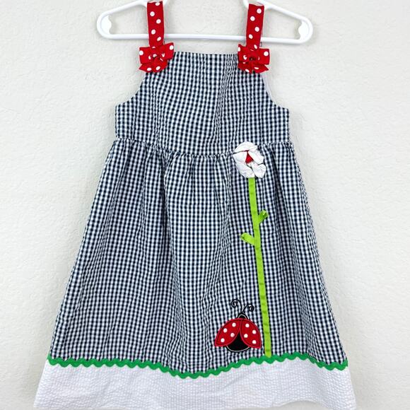 Emily Rose Other - Emily Rose Toddler Girls Seersucker Embroidered Summer Sun Dress Blue Size 4T